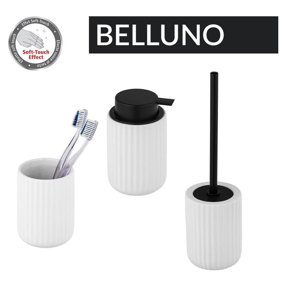 Contenitore Spazzolino Belluno, Ceramica, Bianco, Ø 8 Cm, - Foto 2