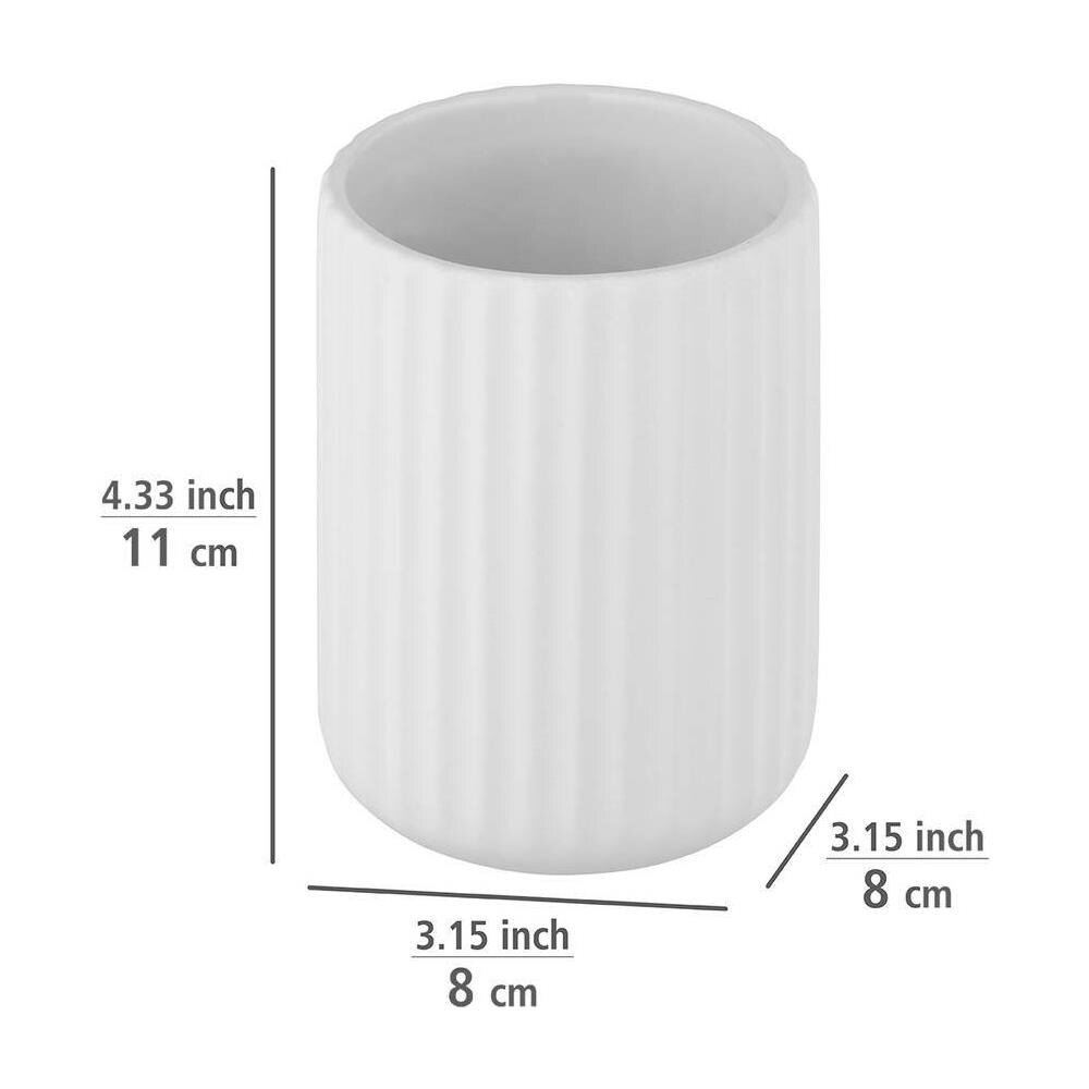 Contenitore Spazzolino Belluno, Ceramica, Bianco, Ø 8 Cm, - Foto 5