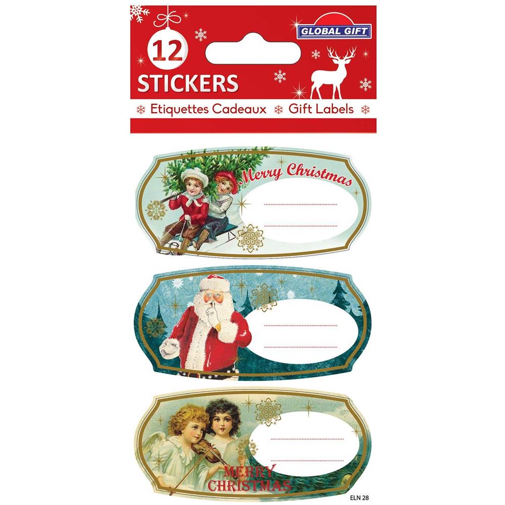 12 Adesivi Natalizi - Medaglione Vintage - Foto 1