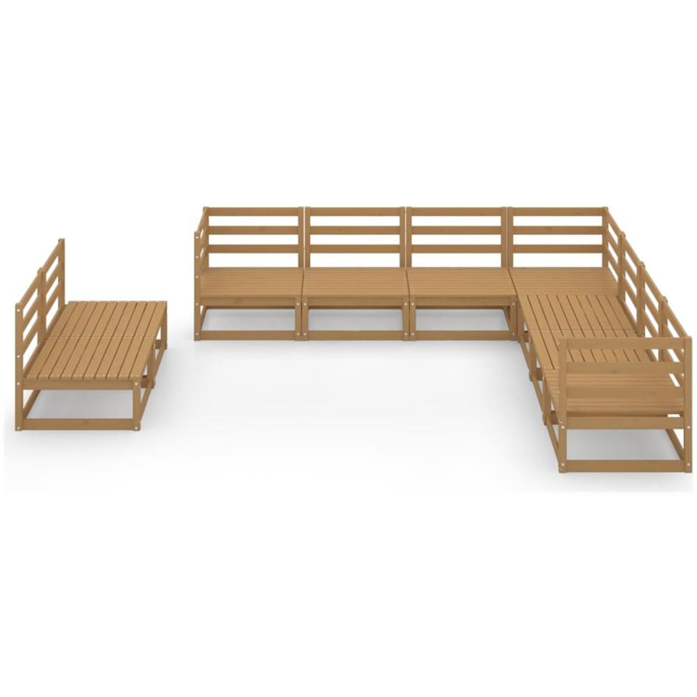 Set Divani Da Giardino 9 Pz Marrone Miele In Massello Di Pino - Foto 3