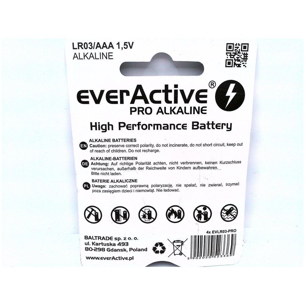 Pile Alcaline Aaa /lr03 Everactive Pro - 4 Pezzi (blister) - Foto 2