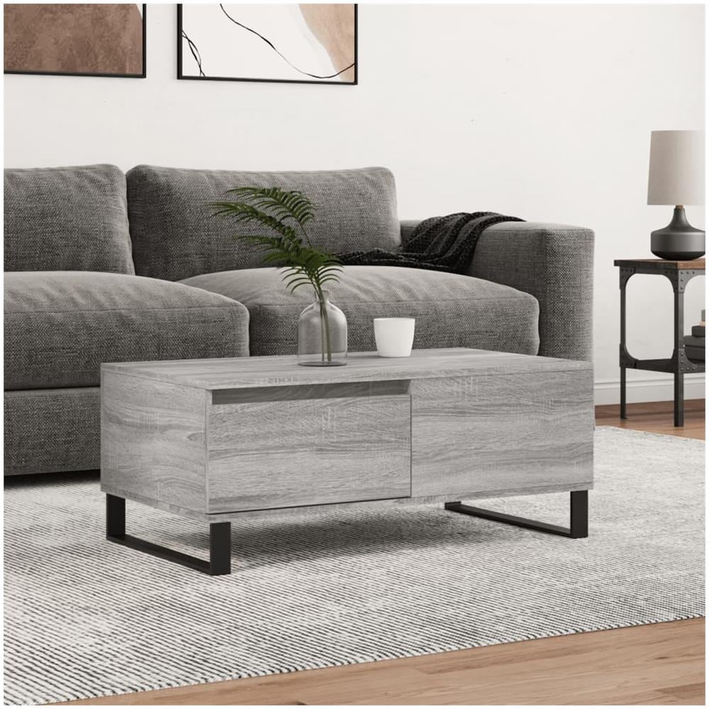 Tavolino Salotto Grigio Sonoma 90x50x36,5 Cm Legno Multistrato - Foto 1