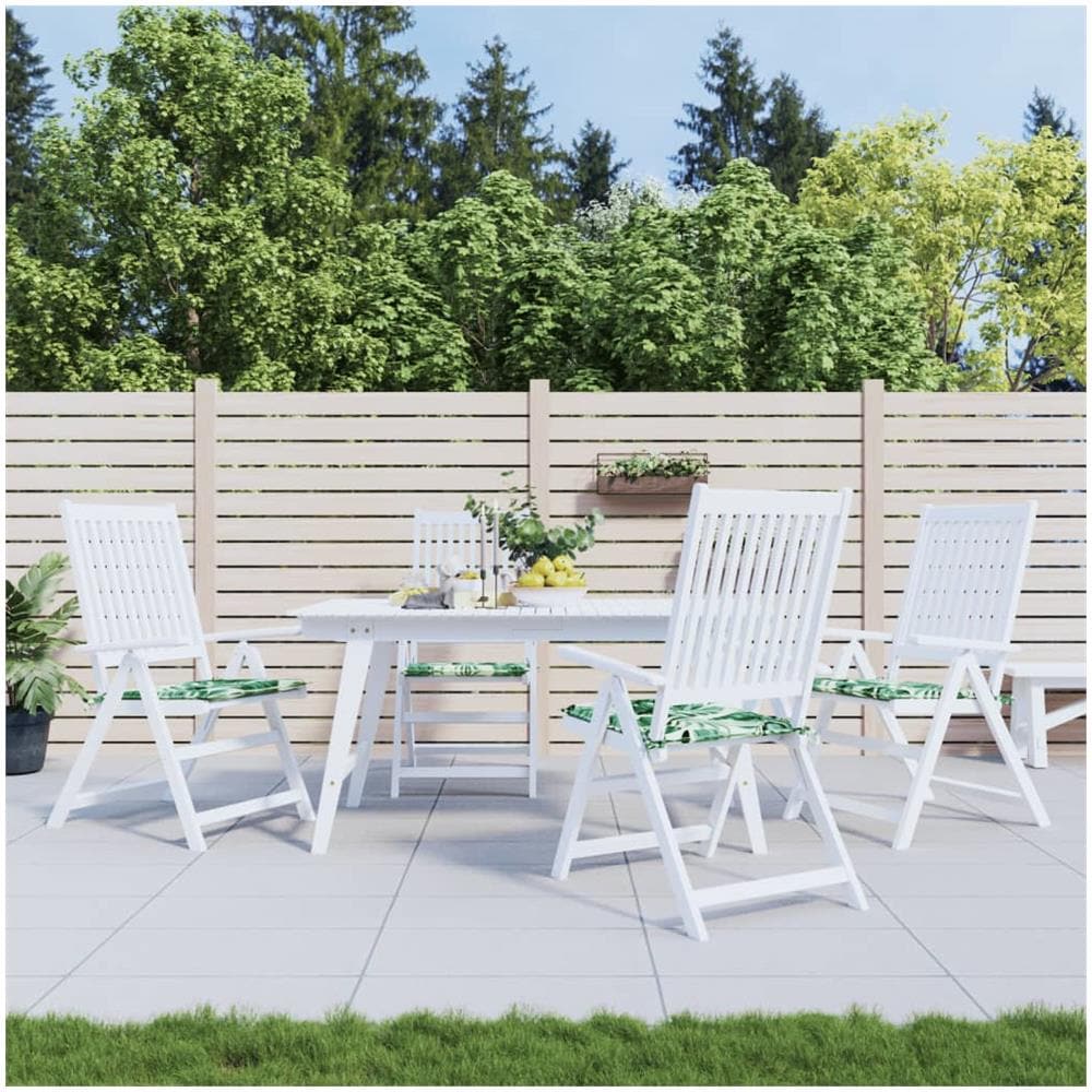 Cuscini Per Sedia 4 Pz Motivo A Foglie 40x40x3 Cm Tessuto - Foto 1