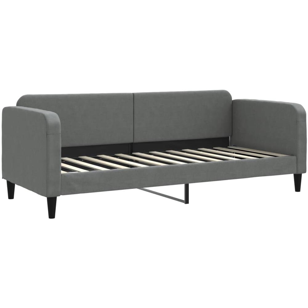 Letto Da Giorno Grigio Scuro 80x200 Cm In Tessuto - Foto 1