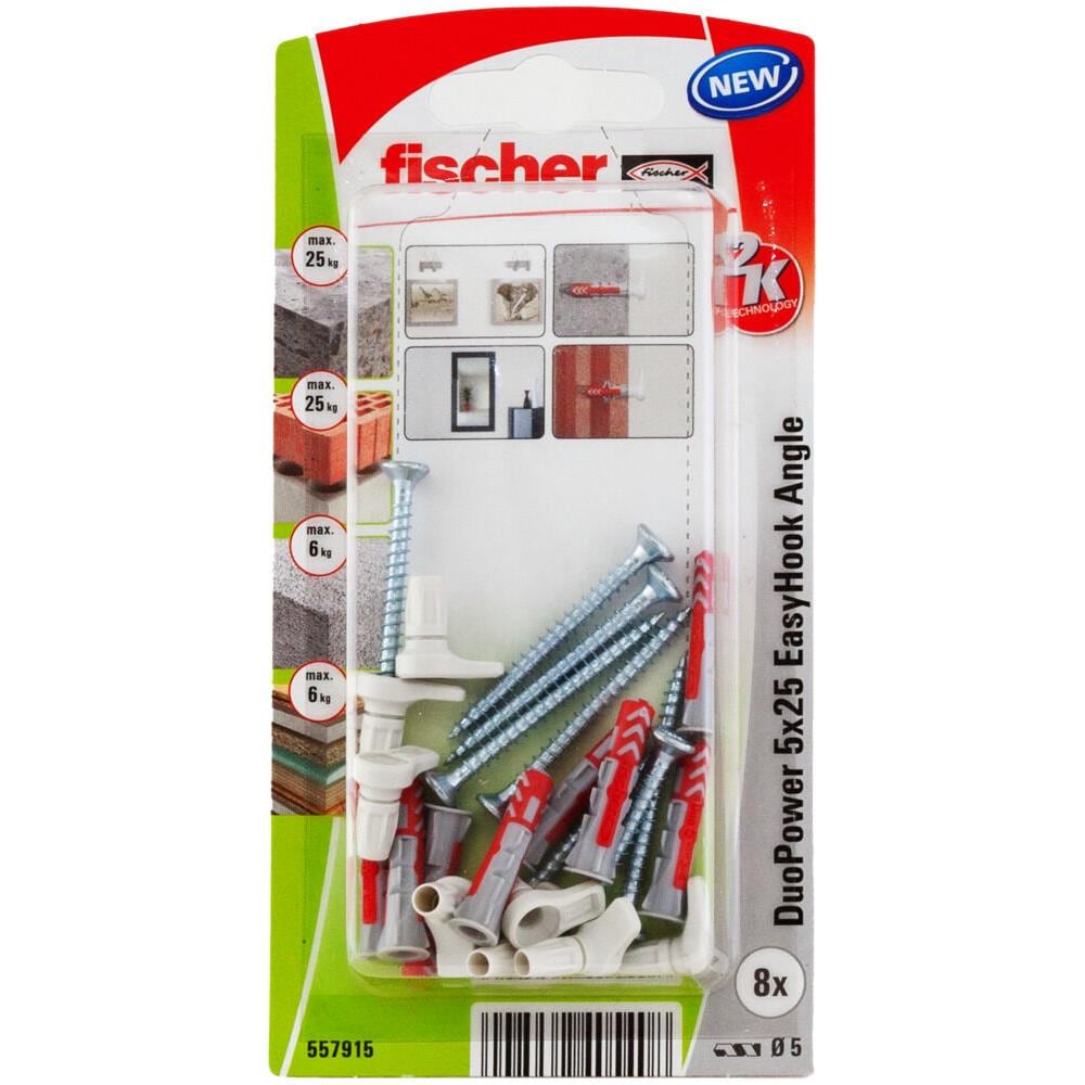 557915 ancoraggio a vite e tassello 8 pz Kit di viti e tasselli a muro 25 mm - Foto 1