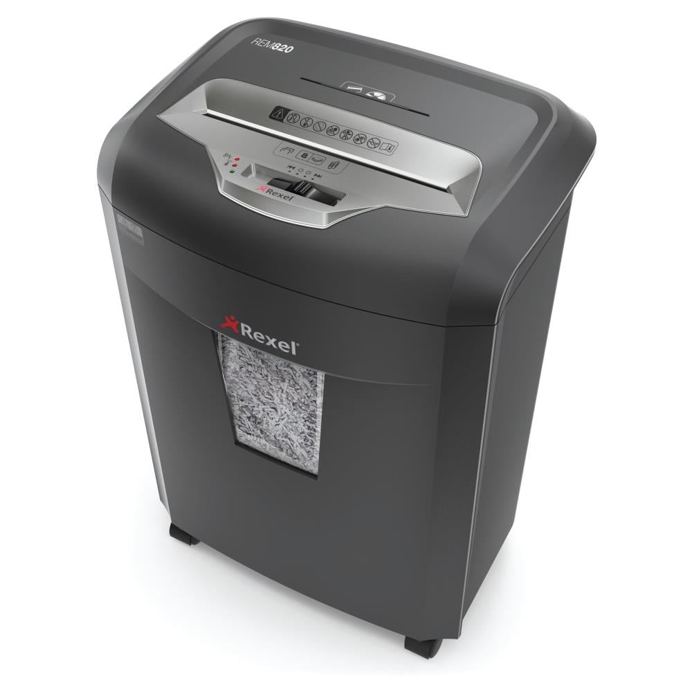 Distruggidocumenti a Microframmento REM820 Automatico con cestino da 21L capacità di 8 fogli - Nero - Foto 1