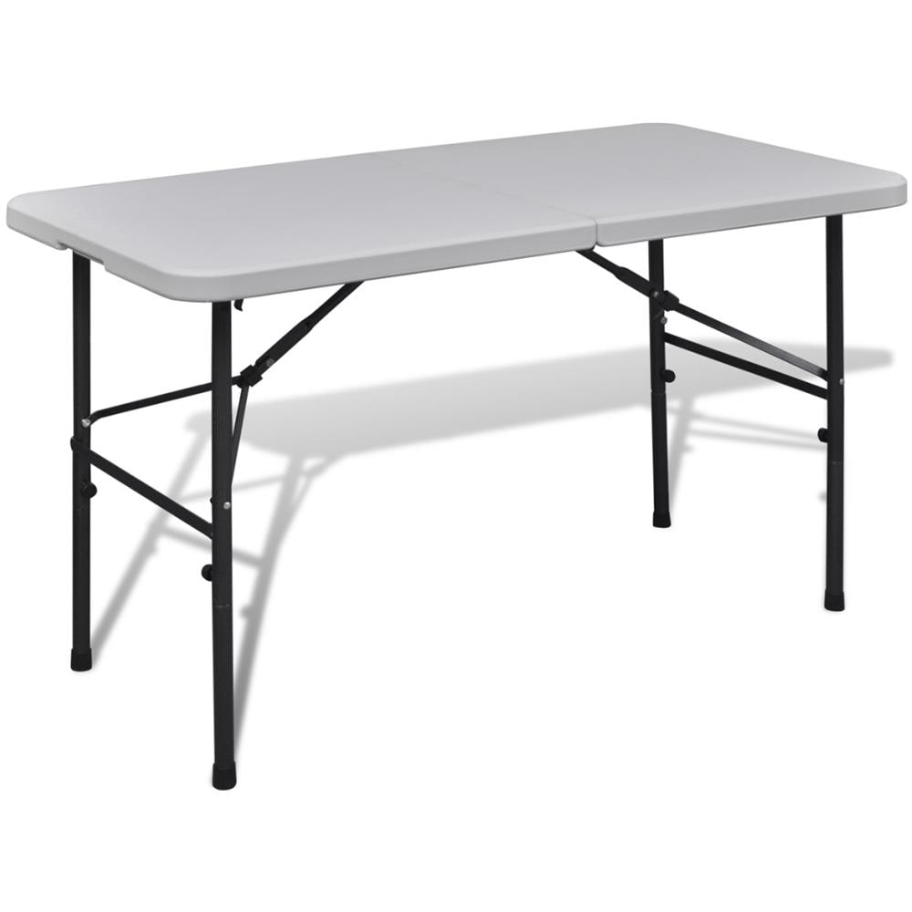 Tavolo Pieghevole Da Giardino In Hdpe 122 Cm Bianco - Foto 1