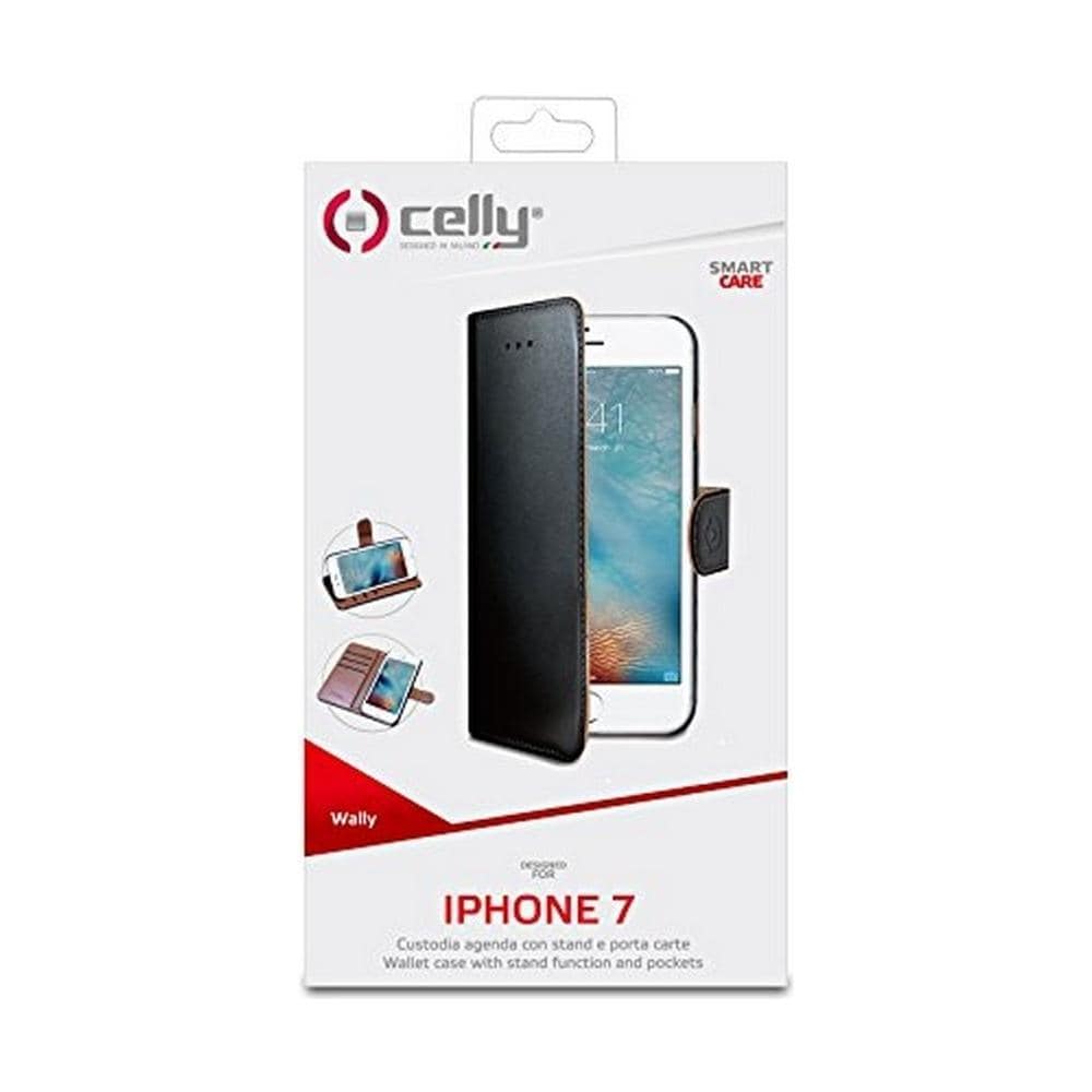 Flip Cover Custodia Wally per iPhone 7 - Nero - Foto 2