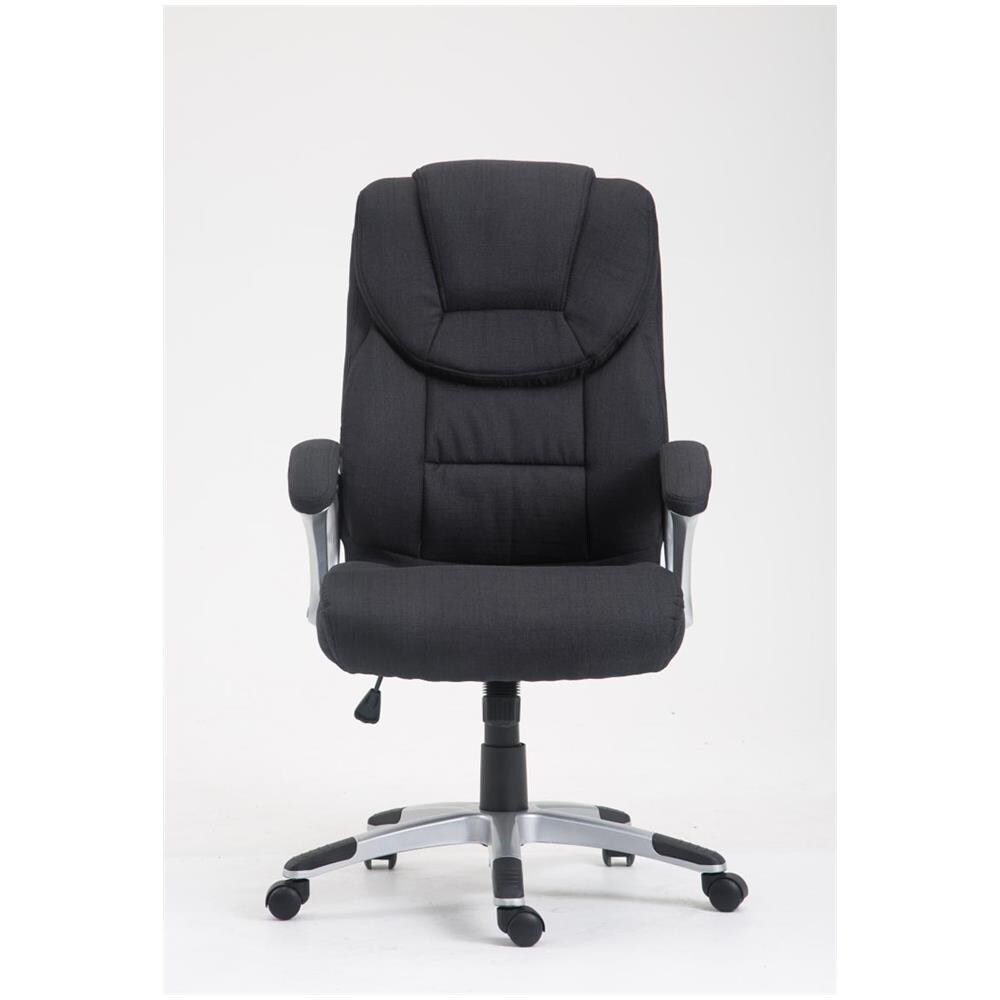 Sedia da Ufficio XL Texas V2, in Tessuto, Sedia presidenziale, meccanismo di Oscillazione, Super Imbottita, Max capacità di carico 180 kg, Girevole, con braccioli, Alto Schienale Nero - Foto 2