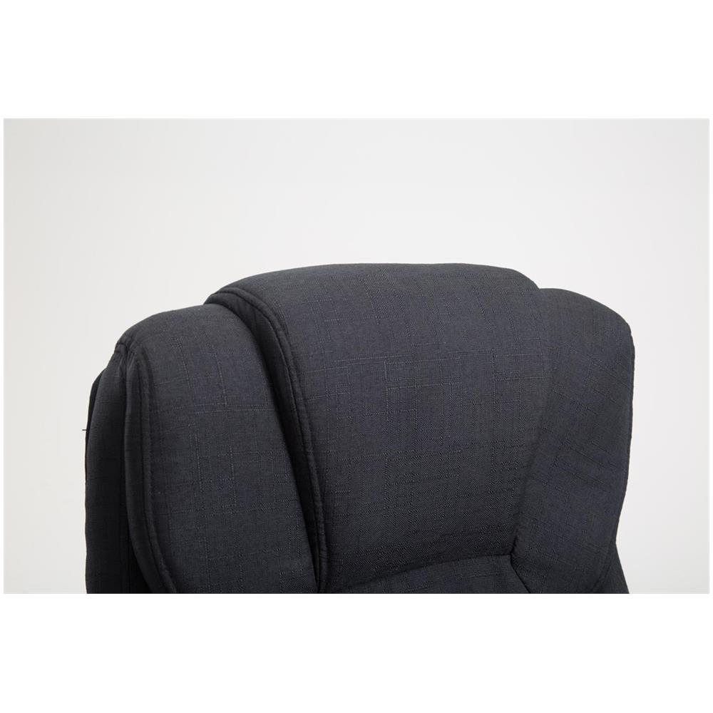 Sedia da Ufficio XL Texas V2, in Tessuto, Sedia presidenziale, meccanismo di Oscillazione, Super Imbottita, Max capacità di carico 180 kg, Girevole, con braccioli, Alto Schienale Nero - Foto 5