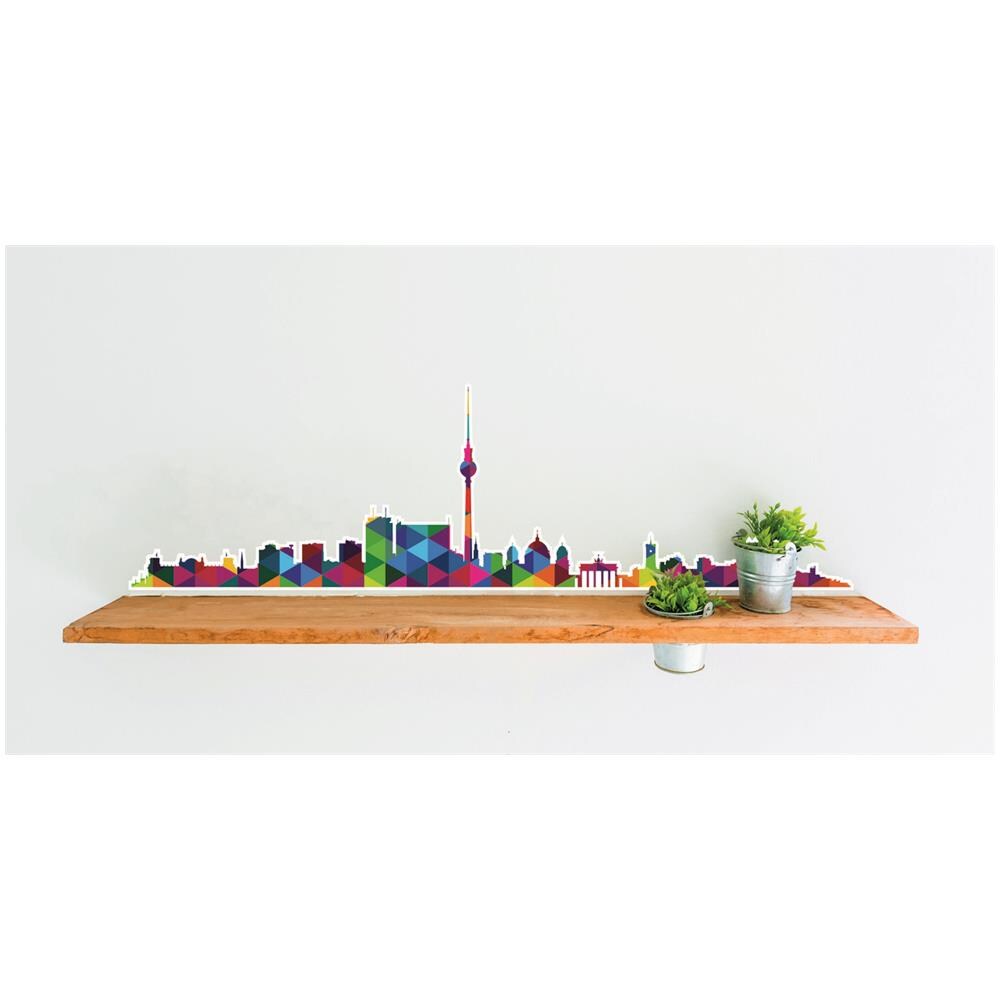 Sticker Mosaic City, Wall Art Muro, Berlino, Per Soggiorno, Camera, Multicolore In Vinile, 103 X 0,1 X 20 Cm - Foto 1
