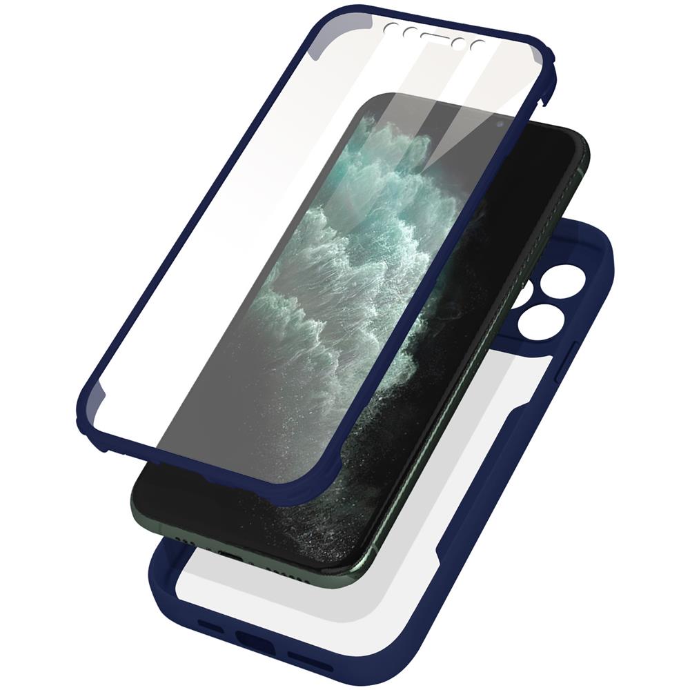 Cover Iphone 11 Pro Retro Plexiglass Fronte Polimero Rinforzata Bordo Blu - Foto 1