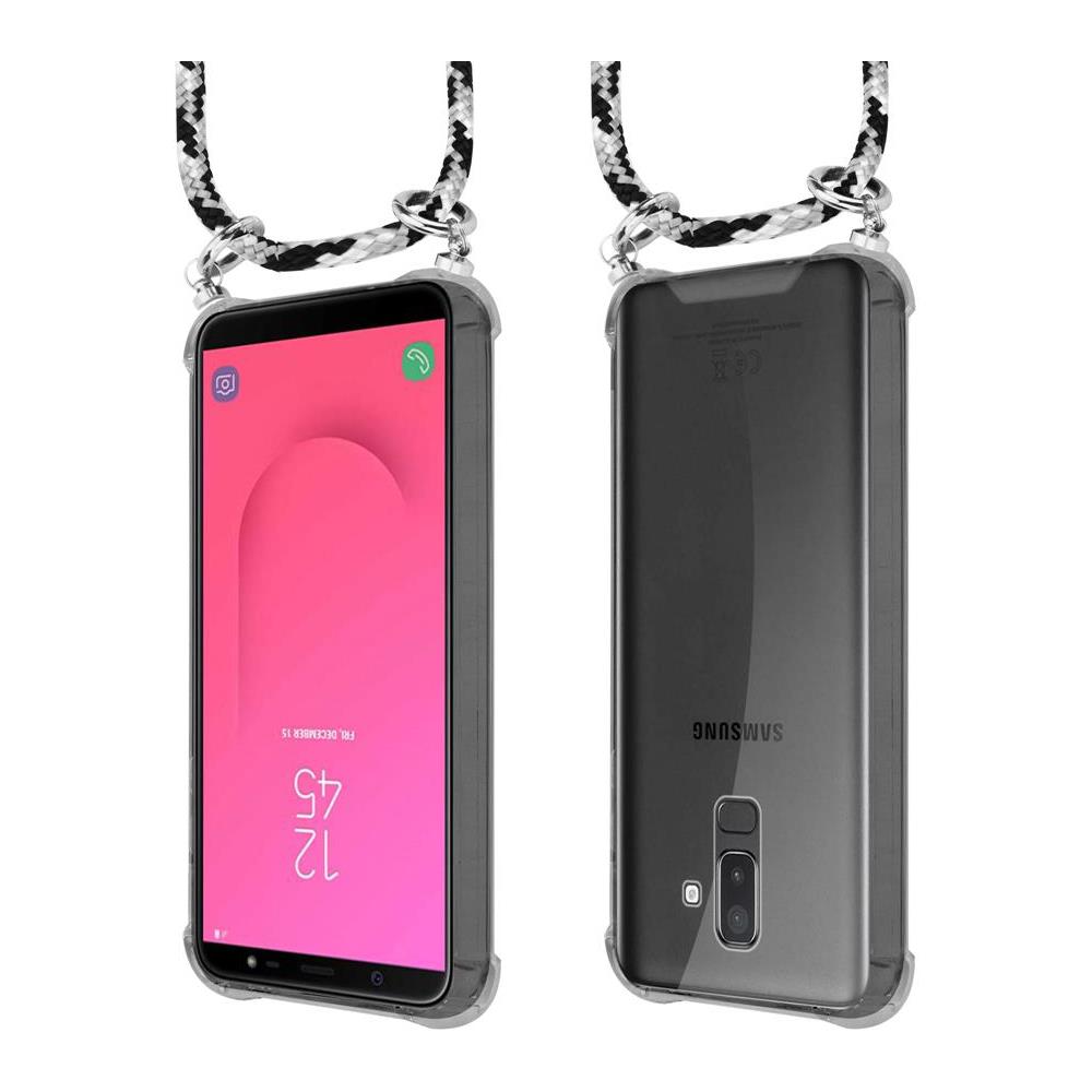 Catena Di Telefoni Cellulari Compatibile Con Samsung Galaxy A6 Plus 2018 In Nero Camouflage - Coperchio Protettivo In Silicone Con Anelli D'argento, Cinturino In Corda E Custodia Staccabile - Foto 8