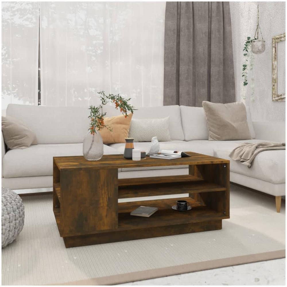 Tavolino da Salotto Rovere Fumo 102x55x43 cm in Truciolato - Foto 1