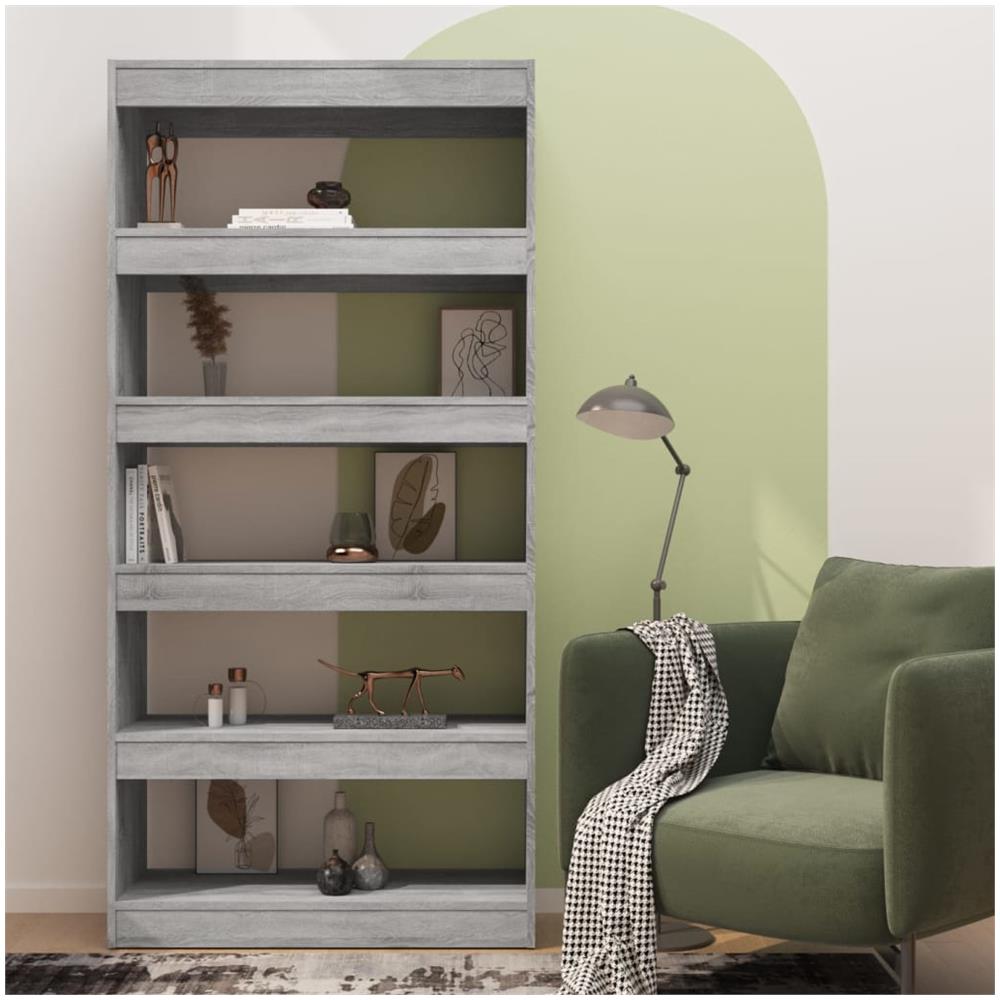 Libreria /Divisorio Grigio Sonoma 80x30x166 cm in Truciolato - Foto 3