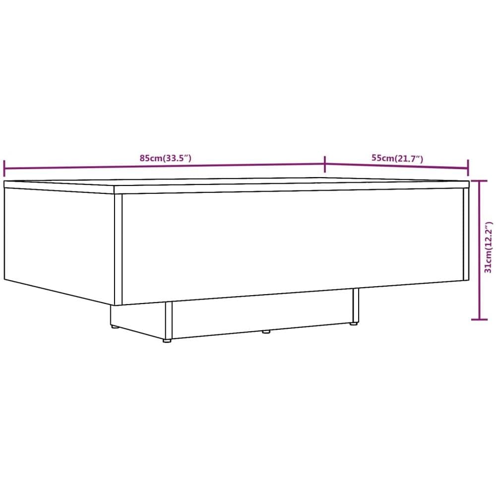 Tavolino Da Salotto Rovere Fumo 85x55x31cm In Legno Multistrato - Foto 6