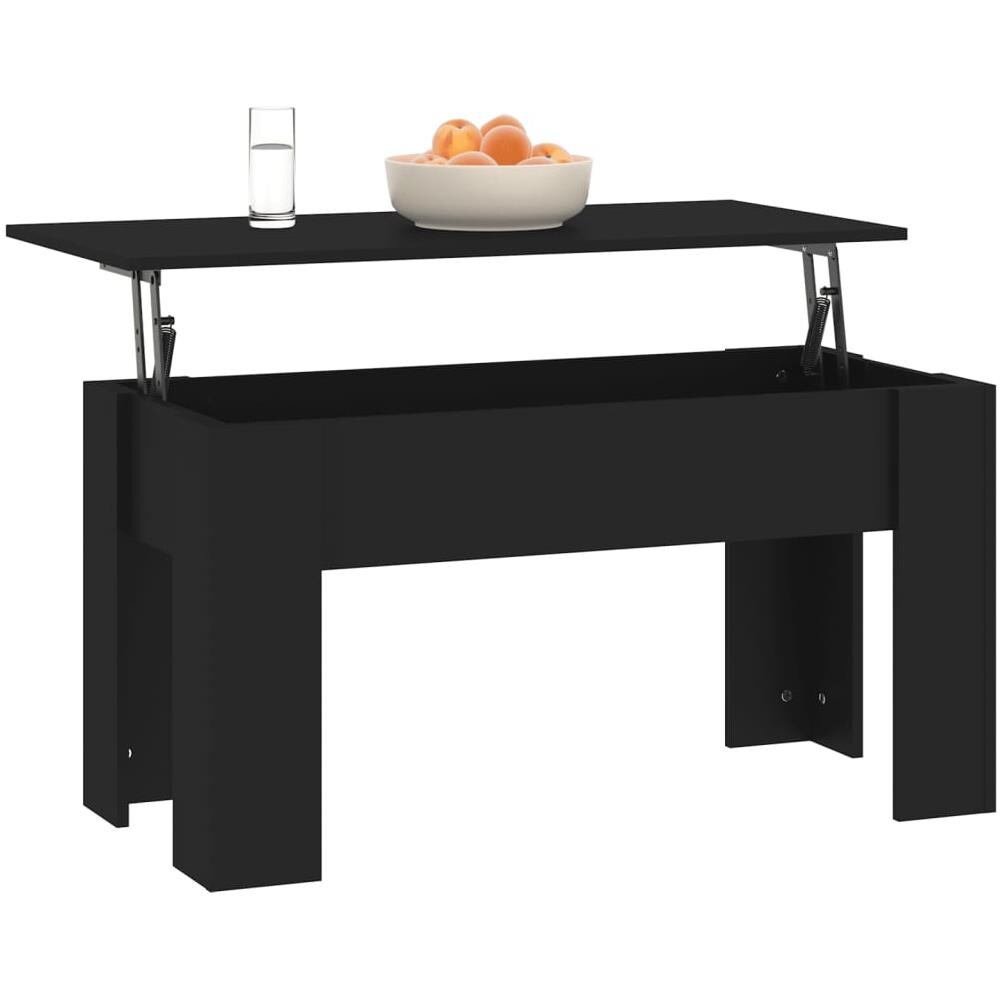 Tavolino Da Salotto Nero 101x49x52 Cm In Legno Multistrato - Foto 2