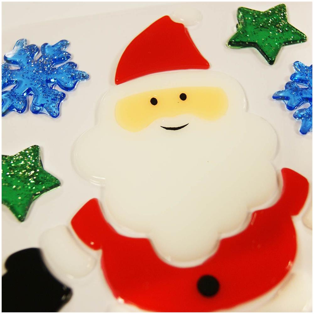 Adesivi Natalizi In Gel Per Finestre - Babbo Natale - Foto 1