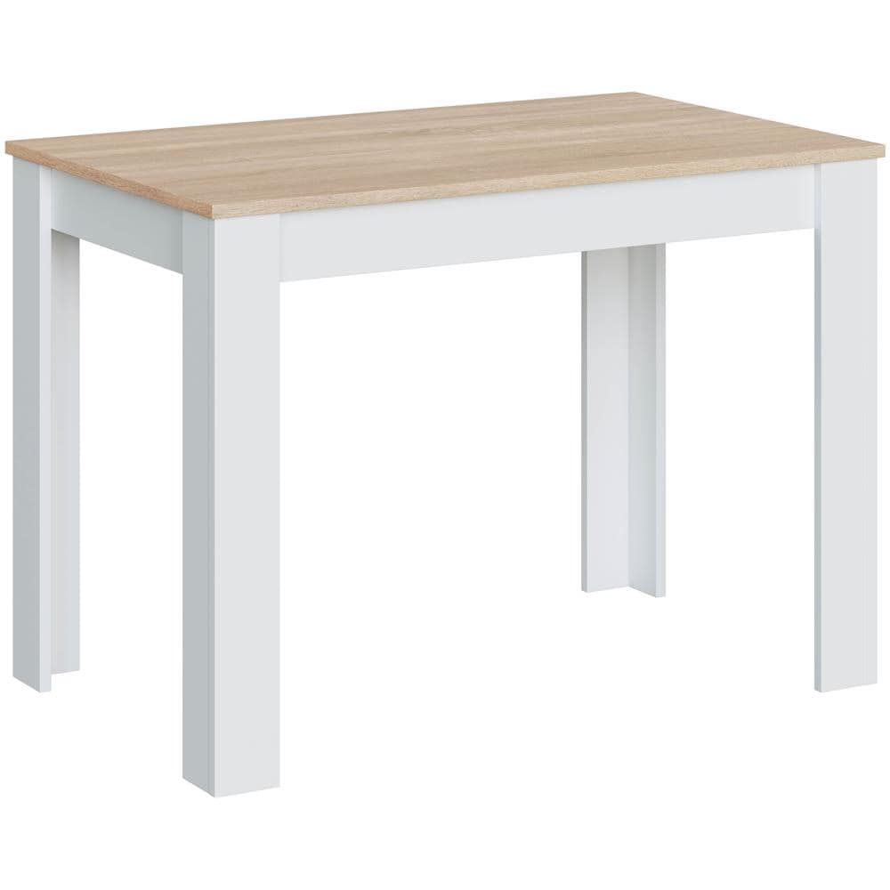 Tavolo Fisso Silo Quercia E Colore Bianco, Tavolo Da Cucina, 109 Cm (larghezza) 67 Cm (profondità) 78 Cm (altezza) - Foto 1