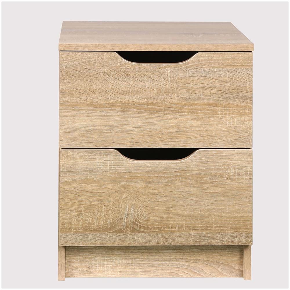Comodino Mobiletto Cassettiera 2 Cassetti Design Moderno In Legno Mdf Rovere - Foto 5