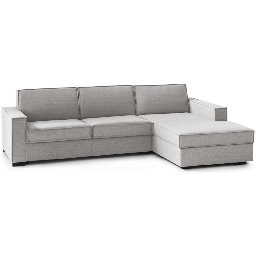 Divano Letto Adela, Divano Ad Angolo, 100% Made In Italy, Sofà Con Apertura Girevole, Penisola Contenitore Destra, Con Braccioli Standard, Cm 280x95h90, Grigio - Foto 4