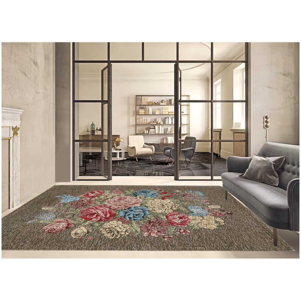 Tappeto Arredo Antiscivolo Camera Salotto Disegno Floreale Danubio Argilla By Suardi 200x280 Argilla - Foto 5