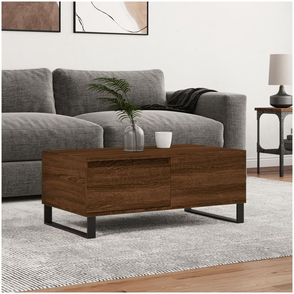 Tavolino Da Salotto Rovere Marrone 90x50x36,5 Cm In Multistrato - Foto 1