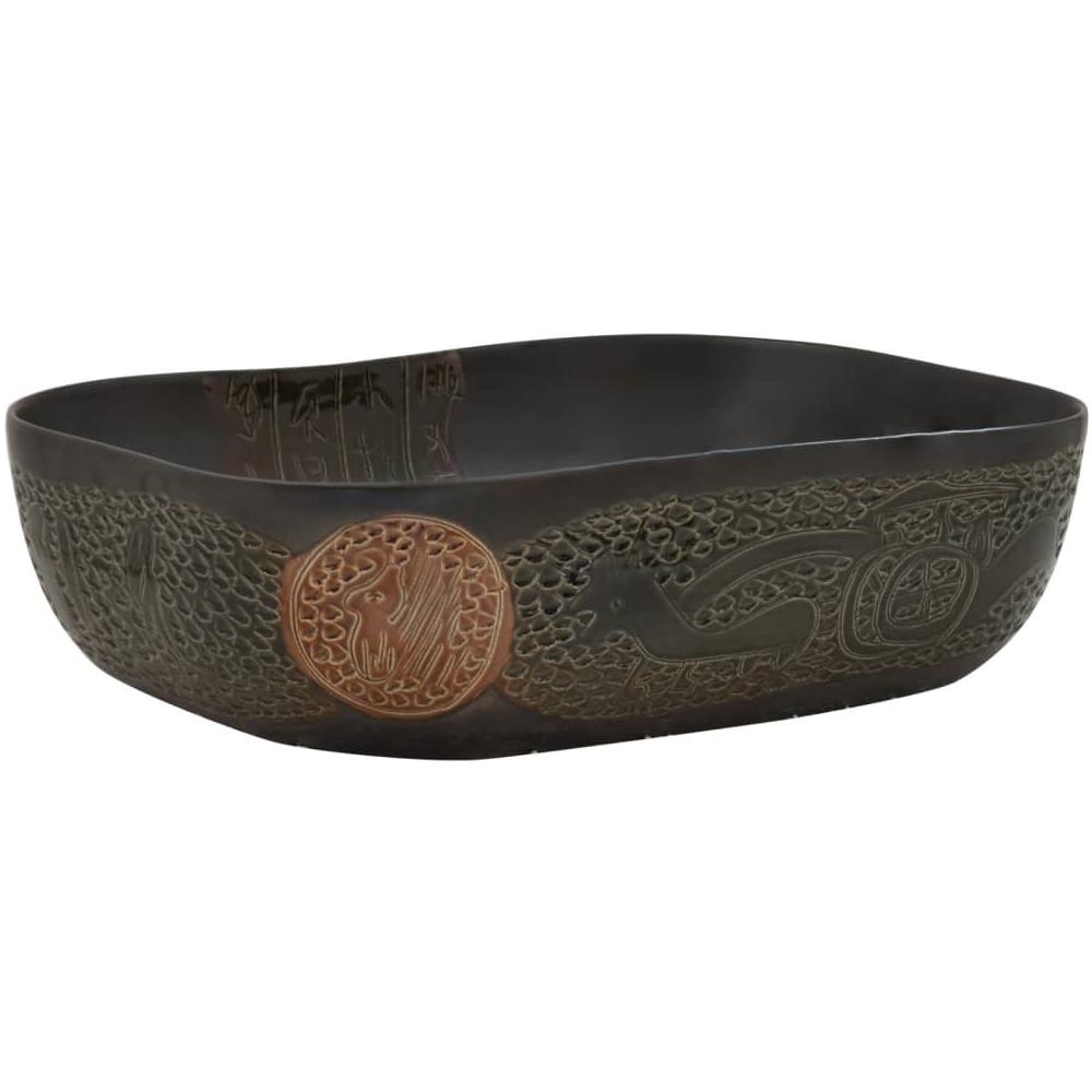 Lavabo Da Appoggio Nero Rettangolare 48x37,5x13,5 Cm Ceramica - Foto 2