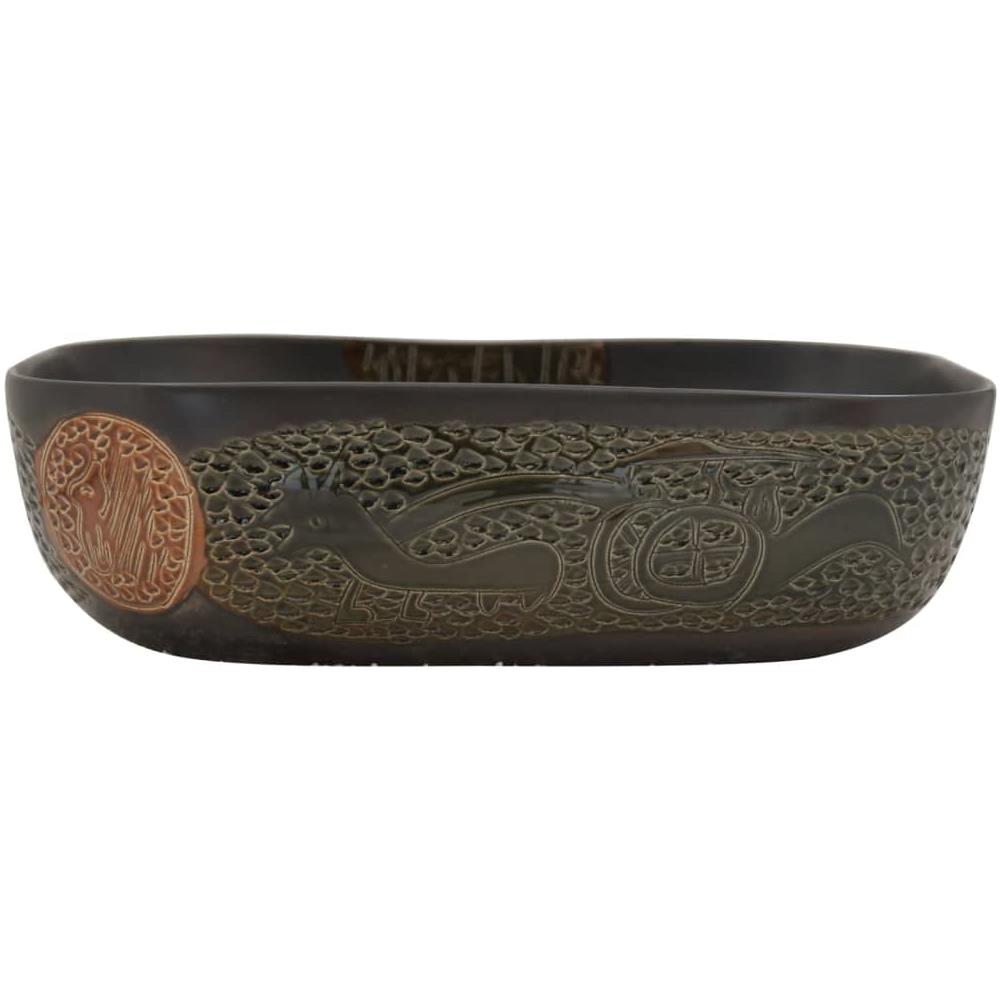 Lavabo Da Appoggio Nero Rettangolare 48x37,5x13,5 Cm Ceramica - Foto 3