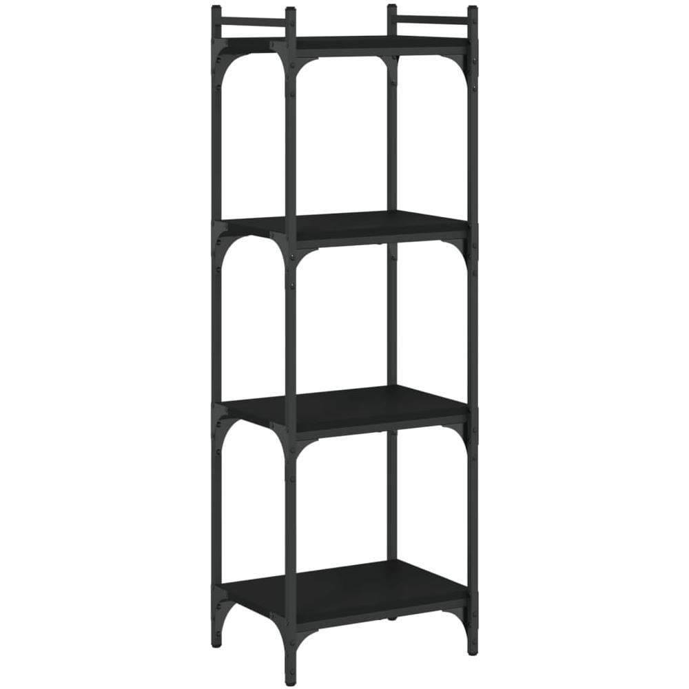 Libreria A 4 Ripiani Nera 40x30x120 Cm In Legno Multistrato - Foto 2