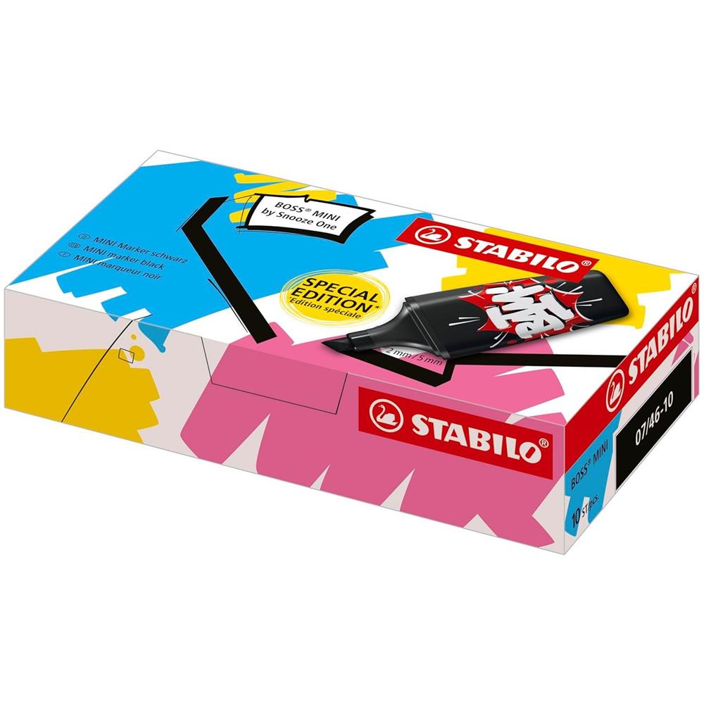 BOSS MINI by Snooze One - Evidenziatore e Marker - Confezione da 10 - Nero - Foto 10