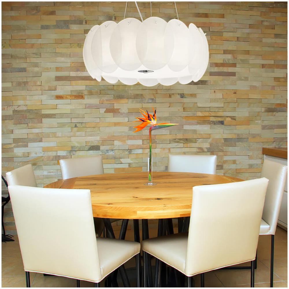 Lampada A Sospensione 8 X 60w E27 Bianco - Foto 2