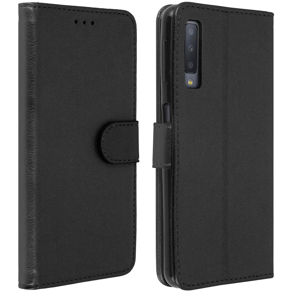 Custodia Galaxy A7 2018 Portacarte Funzione Supporto Cover Silicone - Nera - Foto 1
