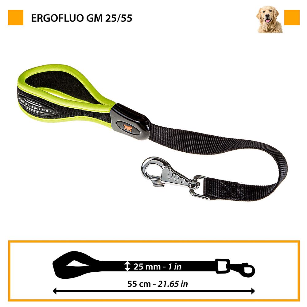 Guinzaglio Per Cani Corto Ergocomfort Fluo Rosa Gm 25/55 - Foto 5