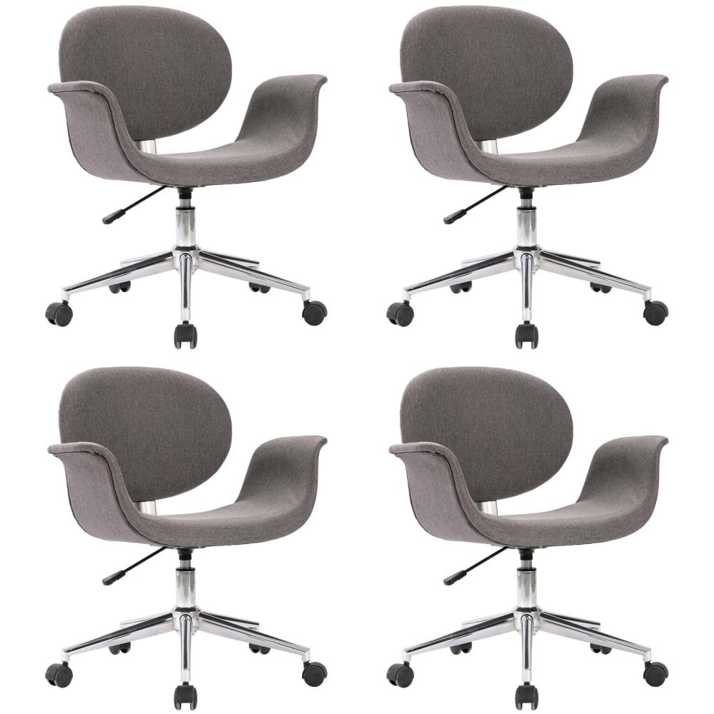 Sedie Da Pranzo Girevoli 4 Pz Grigie In Tessuto - Foto 2