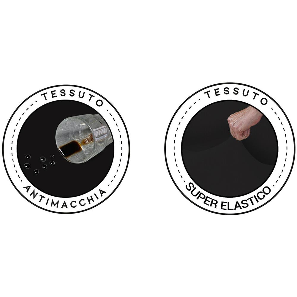 Copridivano Elasticizzato Antimacchia Con Braccioli Sagomati Made In Italy - 1 Posto Estensibile Da 85 A 100 Cm Nero - Foto 2