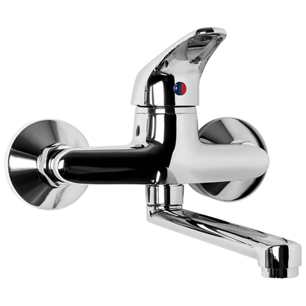 Miscelatore A Muro Rubinetto Monocomando Per Lavello Cucina Canna Orientabile - Foto 1