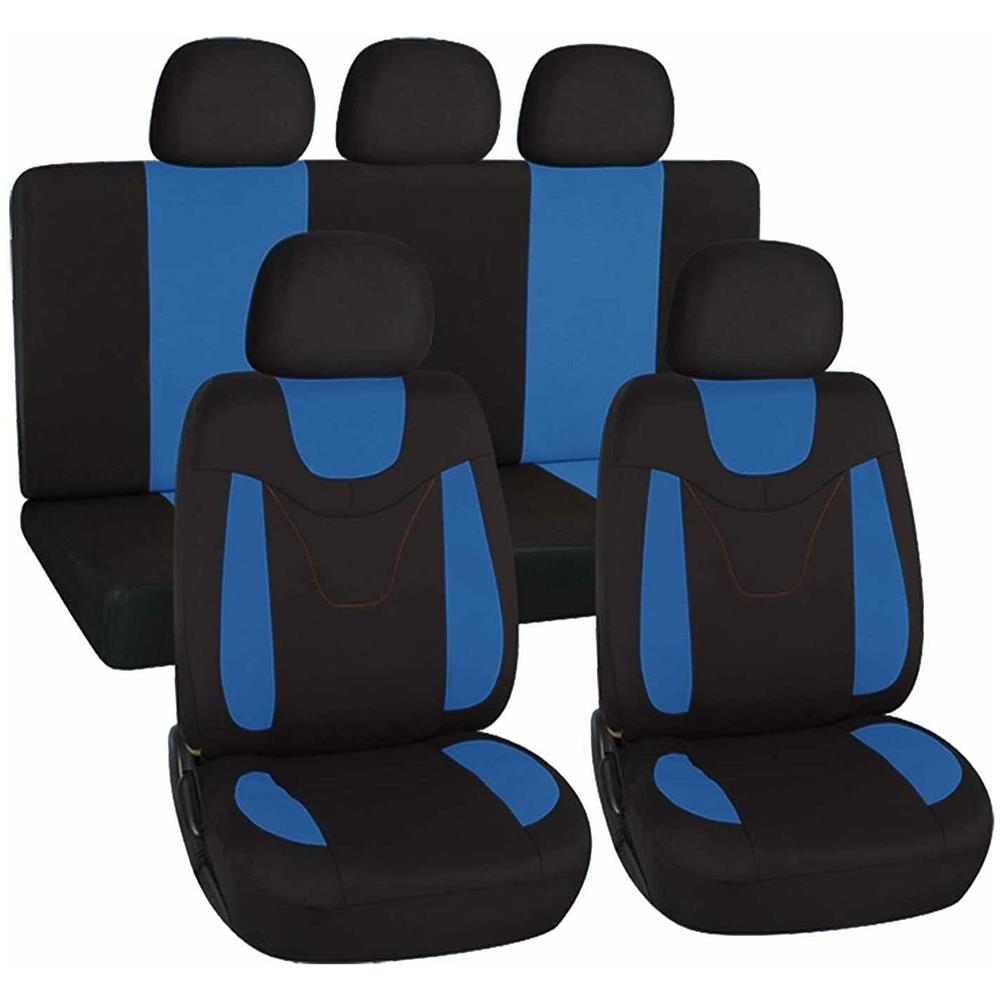 Coprisedili Universali Poliestere 2 Zip Schienali Posteriore Blu Chiaro - Mod. N - Foto 1