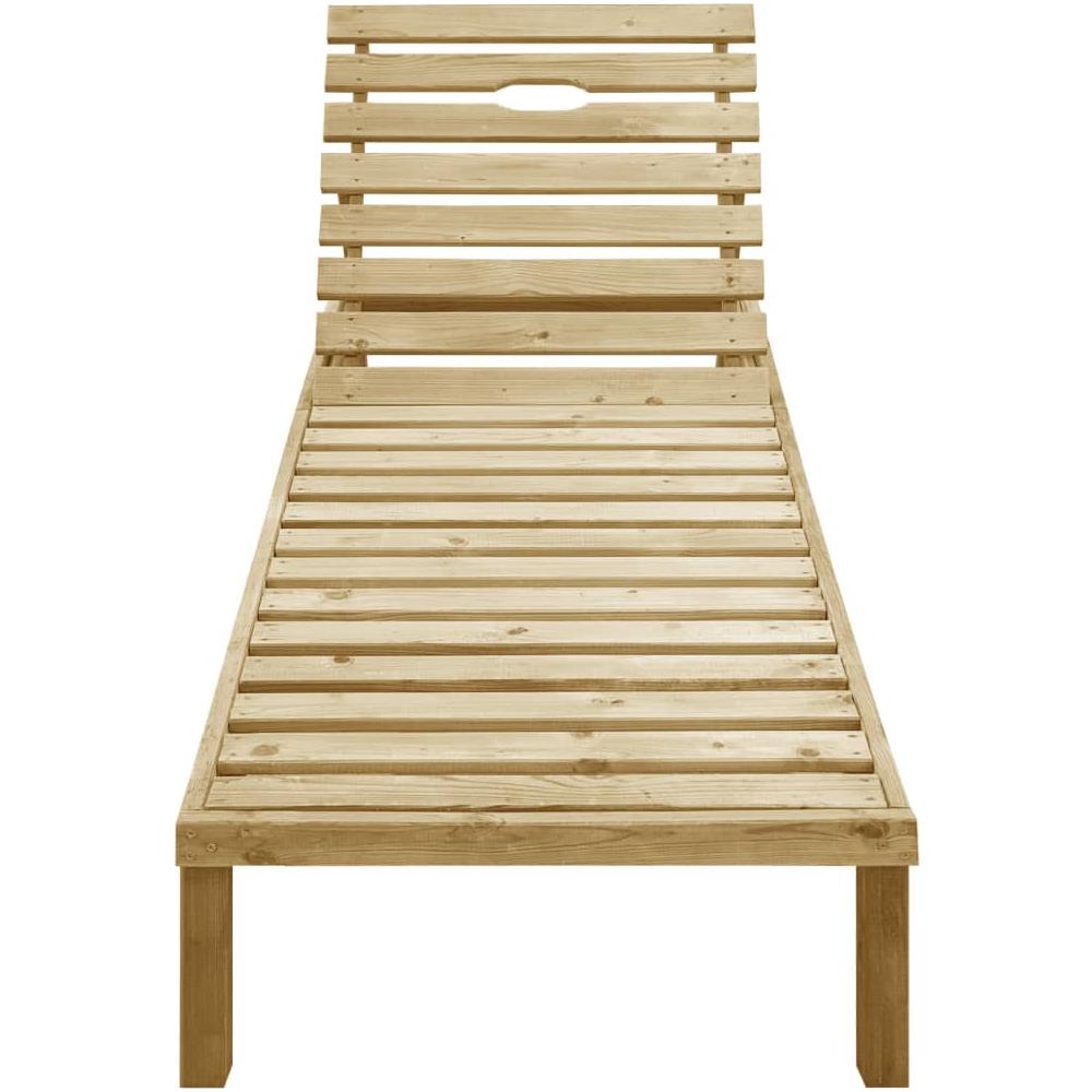Lettino da Giardino con Cuscino Nero Legno di Pino Impregnato - Foto 3
