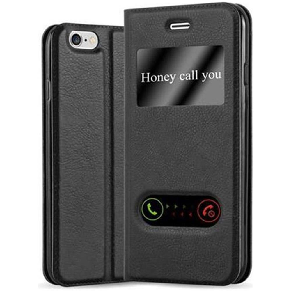 Cadorabo Custodia Compatibile Con Apple Iphone 6 / Iphone 6s In Nero Cometa - Coperchio Protettivo Con Chiusura Magnetica, Funzione Stand E 2 Finestre Di Visualizzazione - Foto 1