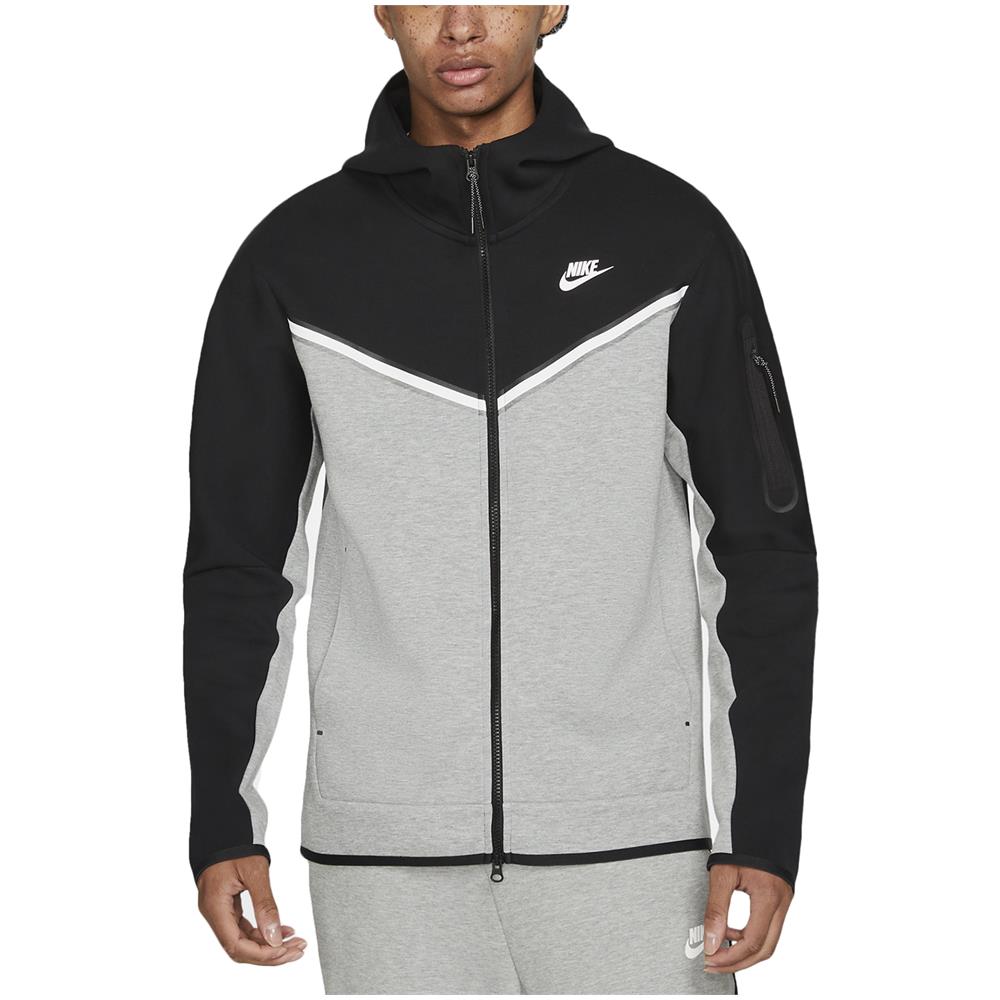 Felpa Da Uomo Con Cappuccio E Full Zip Tech Fleece Nera Taglia L Cod Cu4489-016 - Foto 1