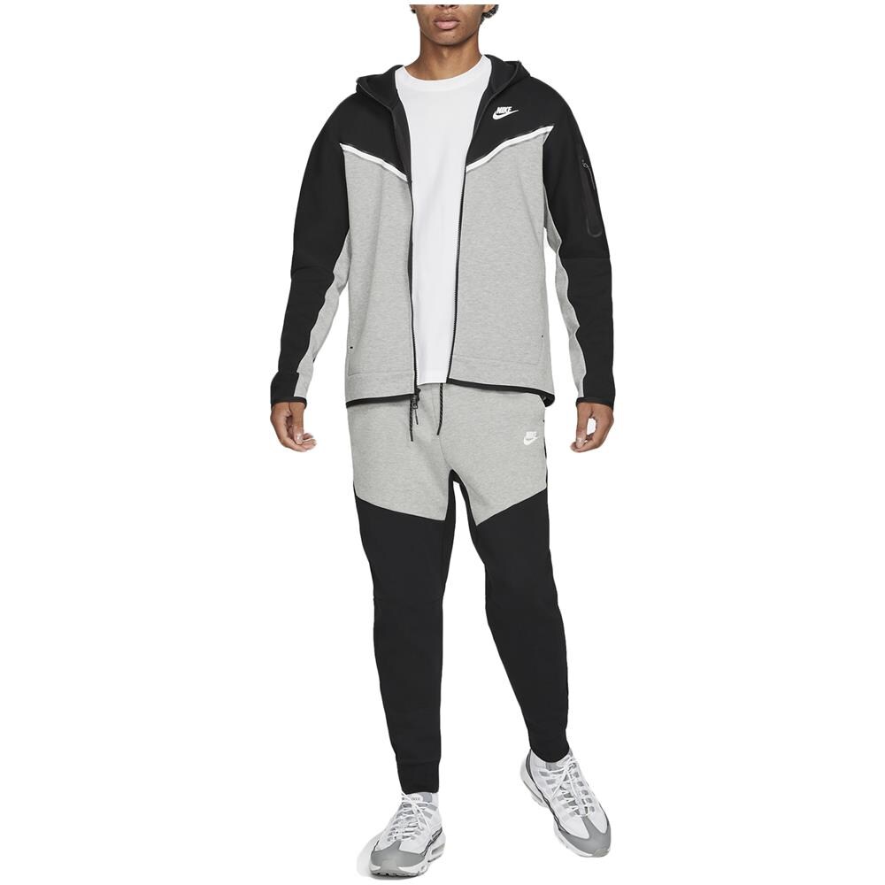 Felpa Da Uomo Con Cappuccio E Full Zip Tech Fleece Nera Taglia L Cod Cu4489-016 - Foto 5