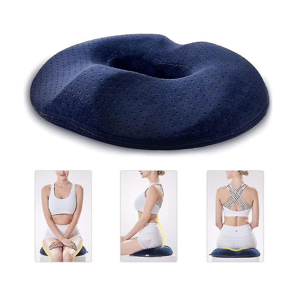 Cuscino A Ciambella Post Operatorio E Post Parto | Cuscino Seduta Per Emorroidi, Coccige E Sciatica | Supporto Pressione 40x30x9 Cm Nero - 3