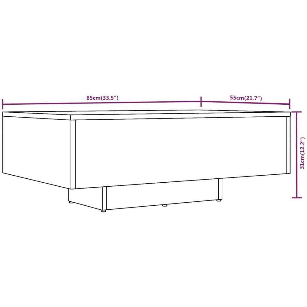 Tavolino Da Salotto Grigio Sonoma 85x55x31 Cm Legno Multistrato - Foto 6