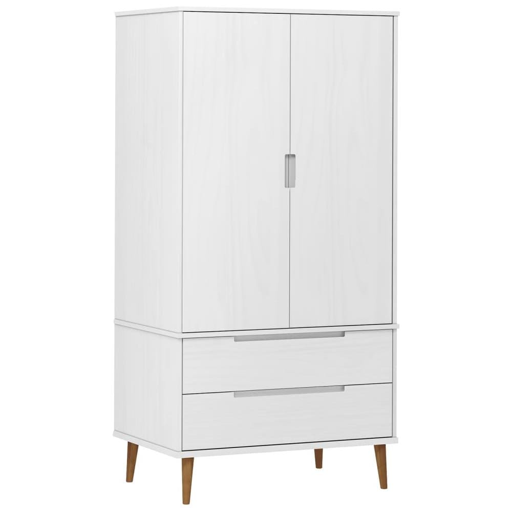 Armadio Bianco 90x55x175 Cm In Legno Massello Di Pino - Foto 2