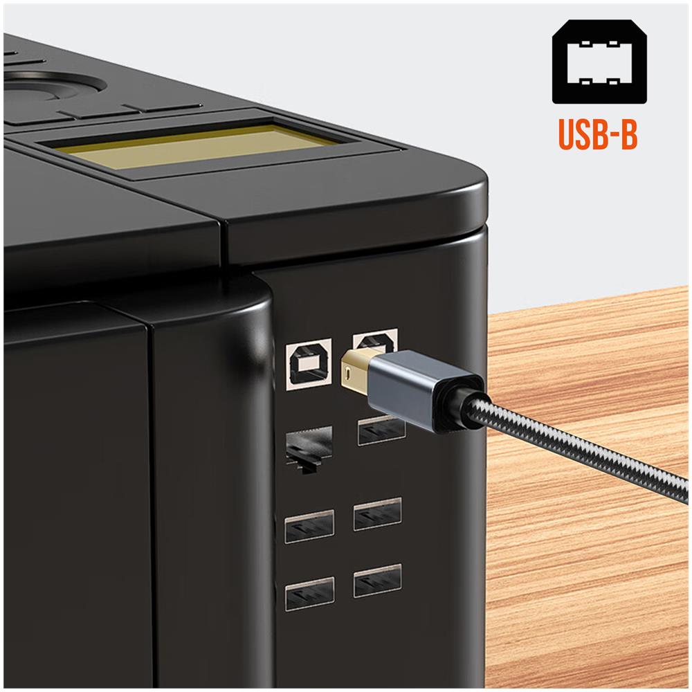 Cavo Da Usb-a 2.0 A Usb-b 2.0 Trasferimento Veloce Stabile Nylon 3 Metri Linq - Foto 5