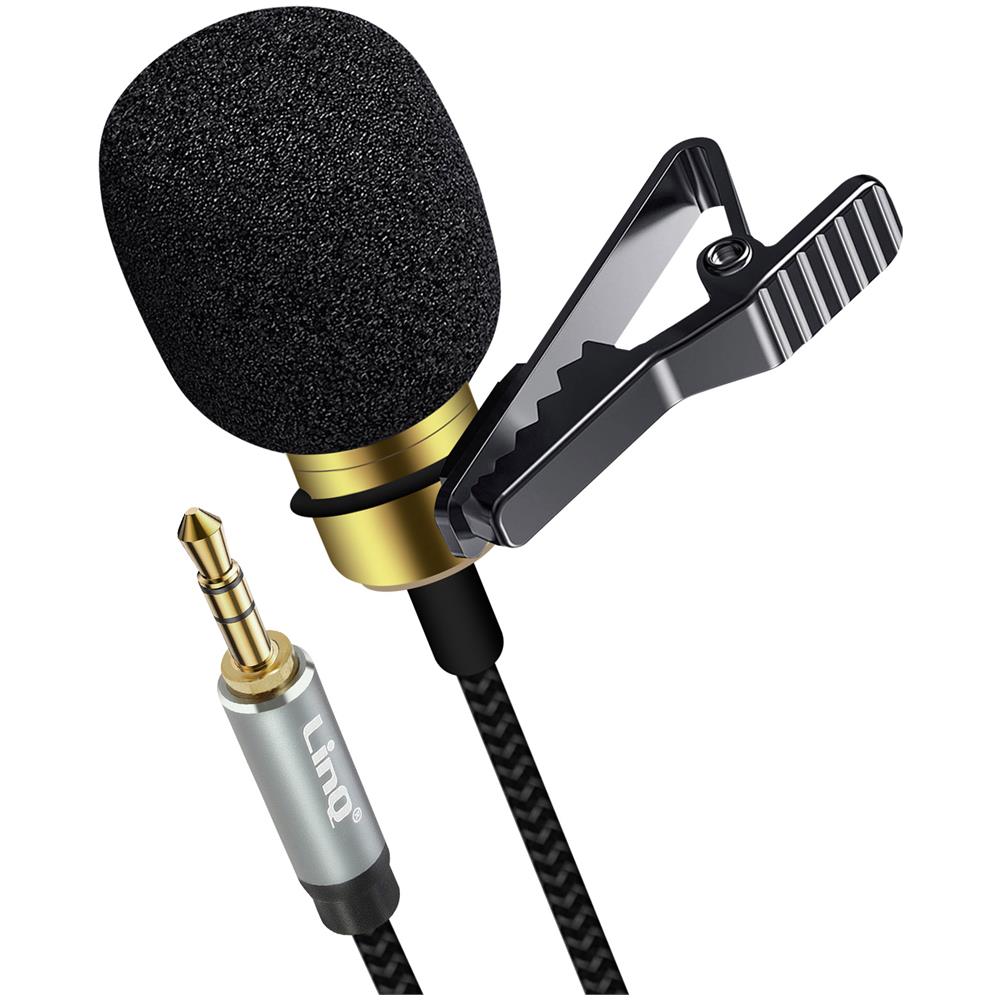 Microfono Lavalier Jack 3,5 Mm Suono Omnidirezionale Morsetto Cavo 2 Metri Linq - Foto 1