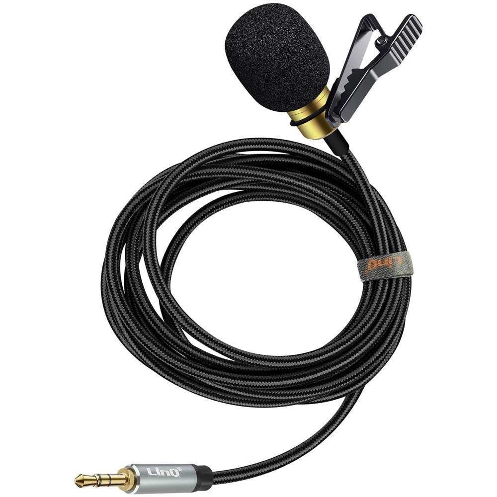 Microfono Lavalier Jack 3,5 Mm Suono Omnidirezionale Morsetto Cavo 2 Metri Linq - Foto 5