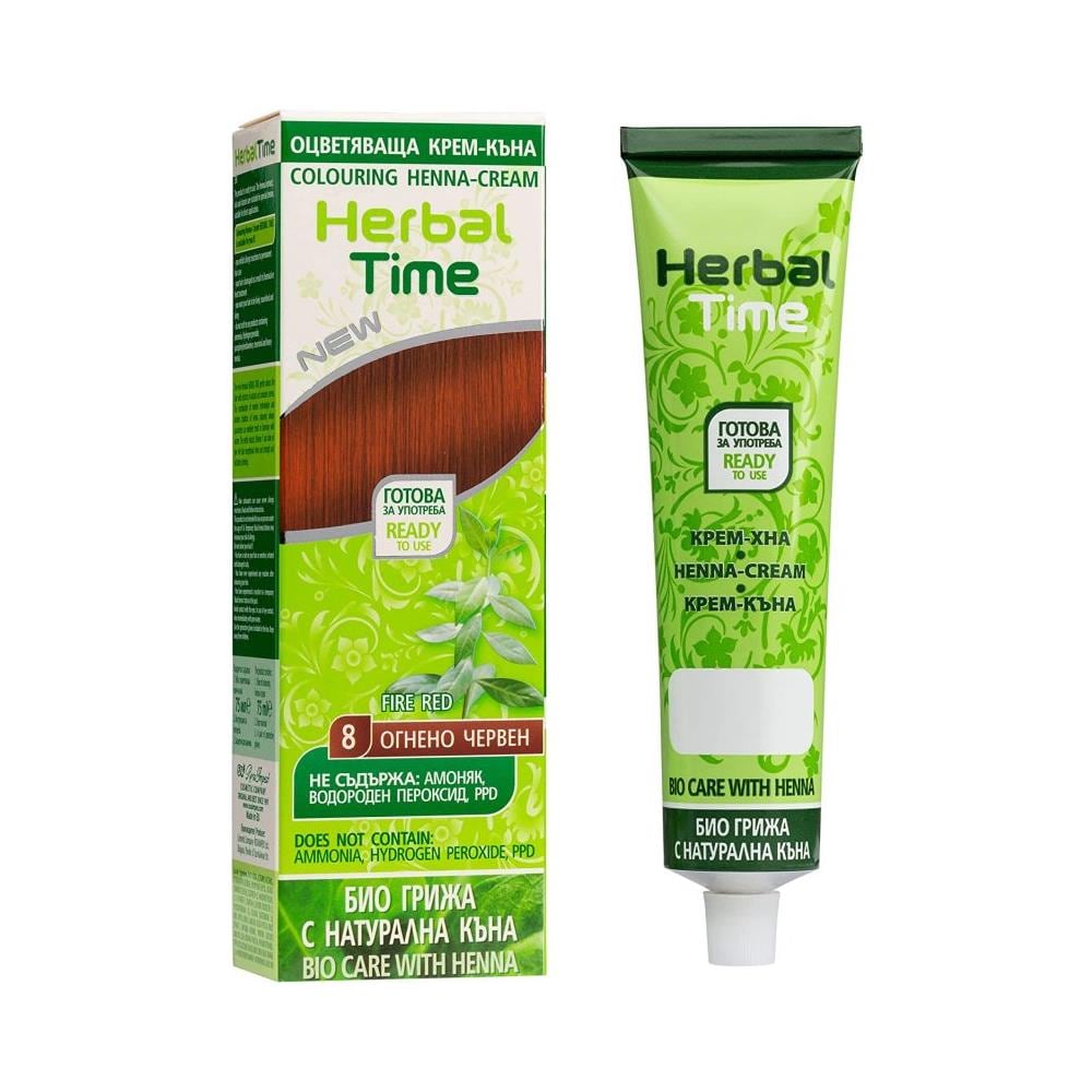 Crema-henna Colorante Nr. 8 Focoso-rosso 'herbal Time' - Foto 1