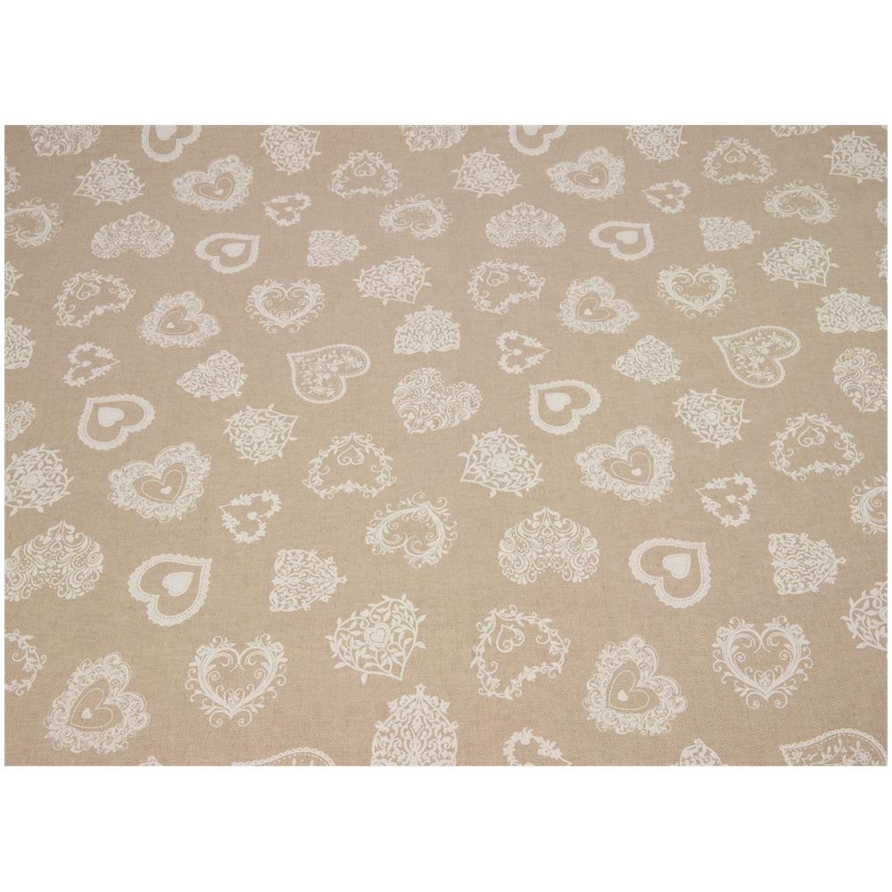 Tovaglia Miros Resinata Antimacchia Copritavolo Cucina Disegno Cuore 140x140 Bianco - Foto 2